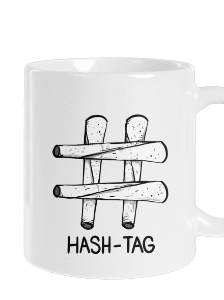 Hash tag klasický hrnček White