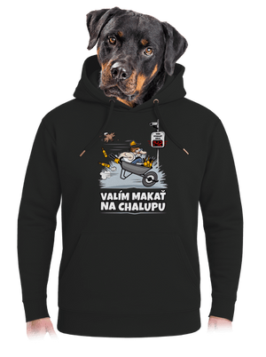 Valím na chalupu unisex mikina premium Dark Black