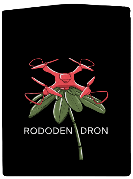 Rododendron pánska mikina na zips Black