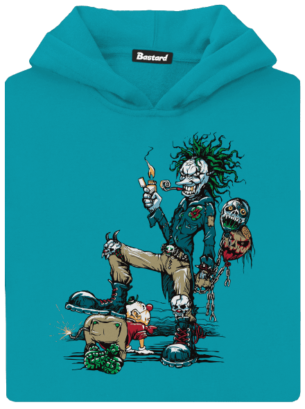 Evil Clown detská mikina klokanka Hawaiian Blue