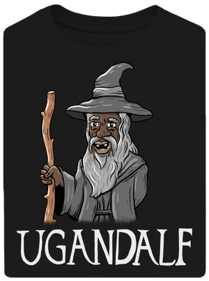 Ugandalf unisex tričko oversized Black