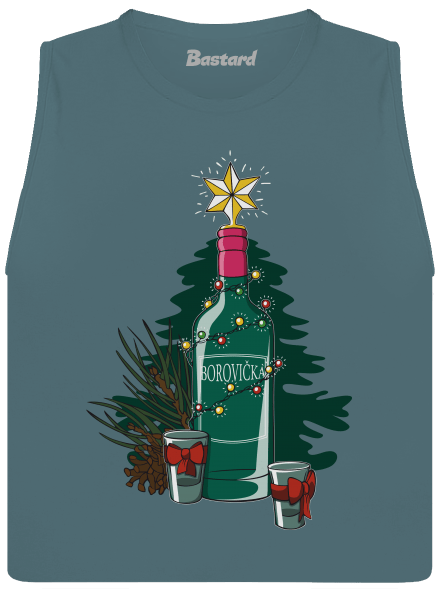Vianočná borovička dámske tielko voľné Heather Deep Teal