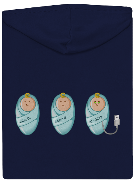 AI baby pánska mikina na zips Navy