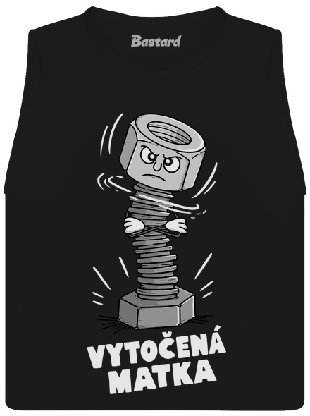 Vytočená matka dámske tielko voľné Black
