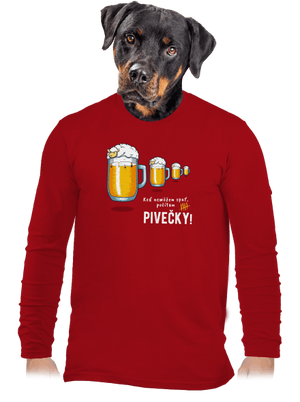 Pivečka pánske dlhý rukáv Red