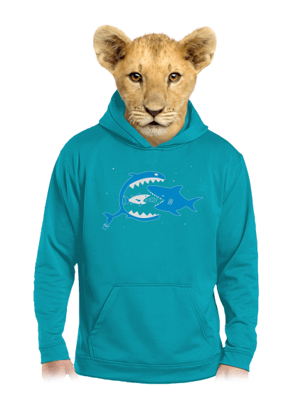 Rybky detská mikina klokanka Hawaiian Blue