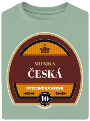 Pivná etiketa unisex tričko oversized Sage