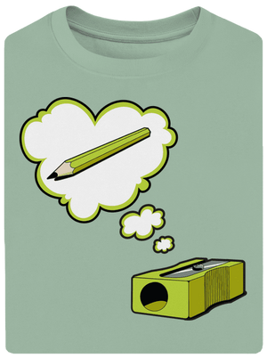 Ceruzka a Strúhatko unisex tričko oversized Sage