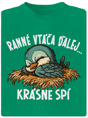 Ranné vtáča spí detské športové tričko Kelly Green Mal