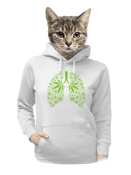 Ganja pľúca dámska mikina klokanka White