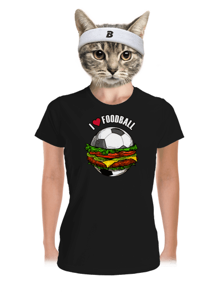 Foodball dámske športové tričko Black