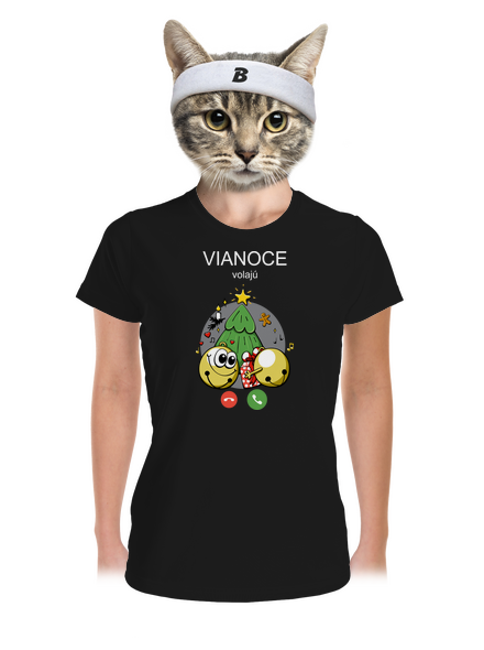 Vianoce volajú dámske športové tričko Black