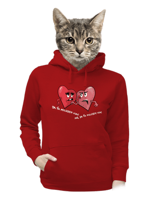 Srdiečka dámska mikina klokanka Red Mal