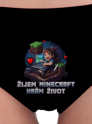 Žijem Minecraft dámske nohavičky Black