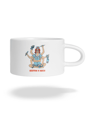 Sestra v akcii hrnček makronka White