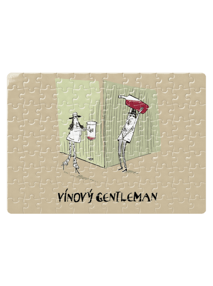 Vínový gentleman  puzzle White