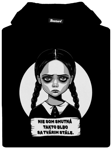 Nie som smutná detská mikina klokanka Black