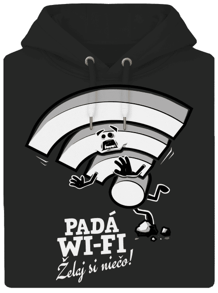 Padá wi-fi unisex mikina premium Dark Black