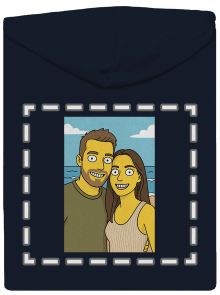 Simpsonovi z vlastnej fotky dámska mikina na zips Navy Mal