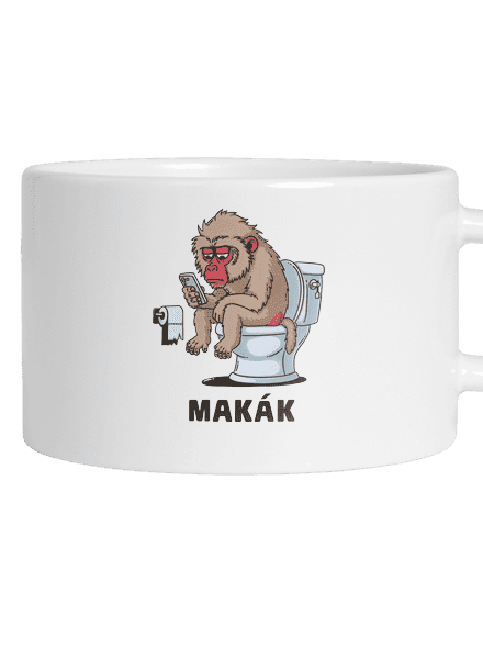 Makák hrnček makronka White