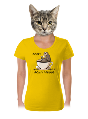 V presse dámske tričko Yellow