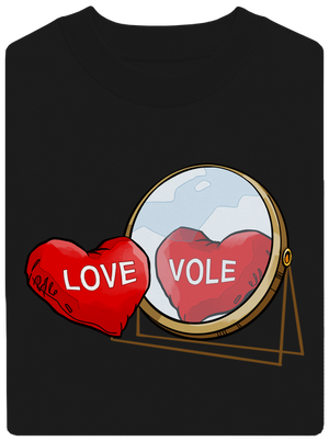 Love vole unisex mikina bez kapucne Black