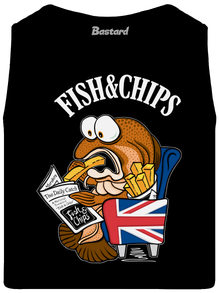Fish and chips pánske tielko Black