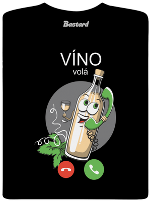 Biele víno volá pánske dlhý rukáv Black