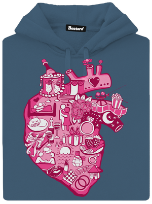 Srdce bije pre dámska mikina klokanka Denim