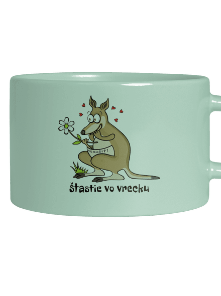 Šťastie vo vrecku hrnček makronka Mint Macaron