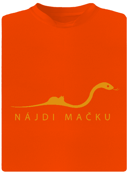 Nájdi mačku pánske športové tričko Neon Orange