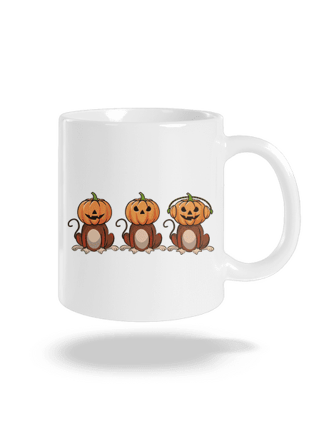 Halloween opičky klasický hrnček White