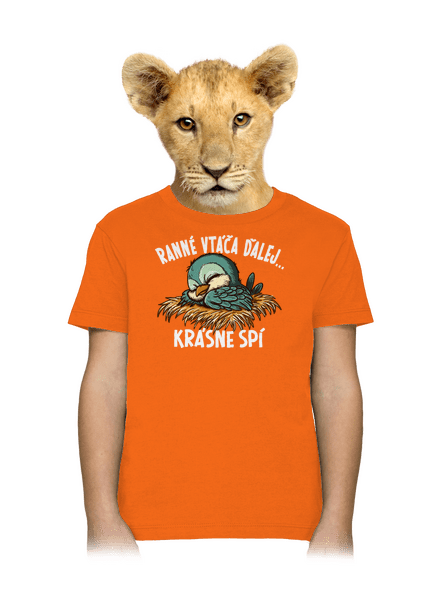 Ranné vtáča spí detské tričko Orange