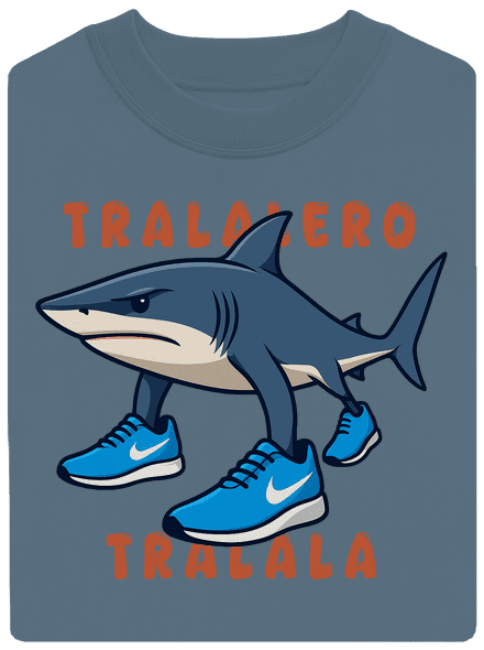 Tralalero Tralala – Italian Brainrot unisex mikina bez kapucne Nordic Blue