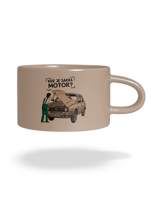 Kde je motor? hrnček makronka Brown Macaron