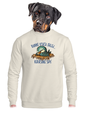 Ranné vtáča spí unisex mikina bez kapucne Off White