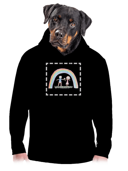 Detské kresby - Nahraj vlastnú pánska mikina klokanka Black