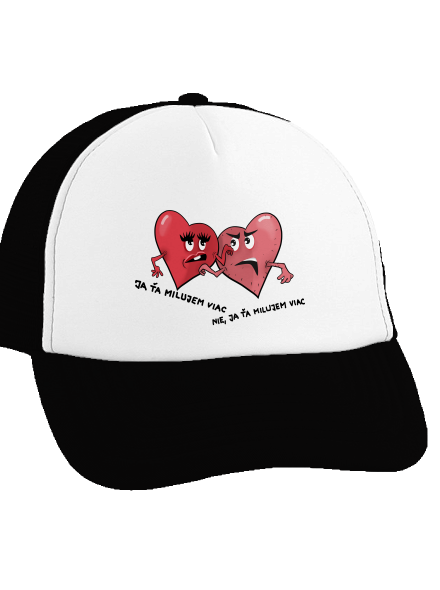 Srdiečka šiltovka truckerka Black cap