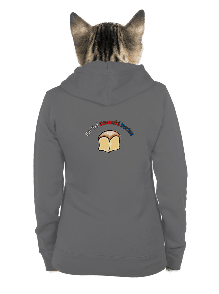 Poctivá buchta a klobása dámska mikina na zips Steel Gray