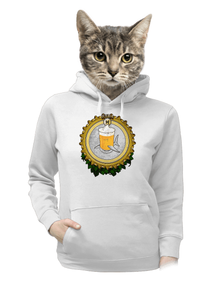 Pivný horoskop: Ryba dámska mikina klokanka White