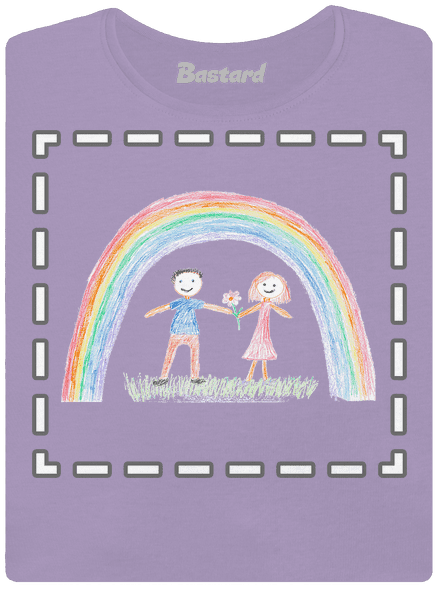 Detské kresby - Nahraj vlastnú dámske tričko s lemom Lavender