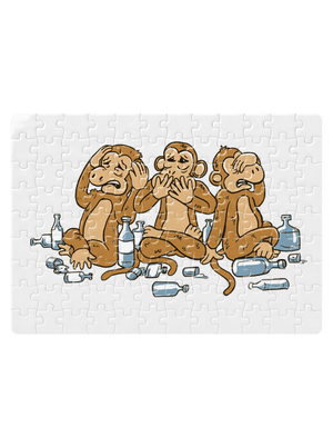 Trojnásobná opica puzzle White