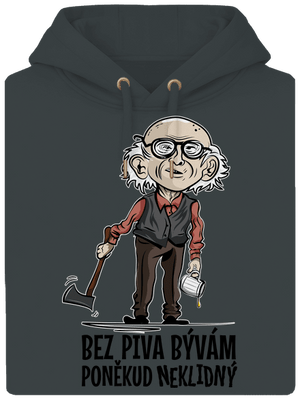Neklidný bez piva unisex mikina premium Charcoal
