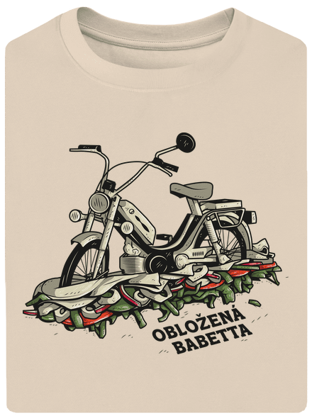 Obložená Babetta unisex tričko oversized Almond