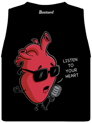Listen to your heart dámske tielko voľné Black