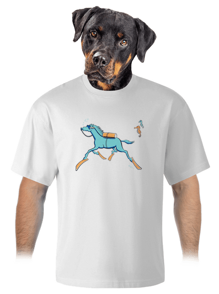 Morský koník unisex tričko oversized White