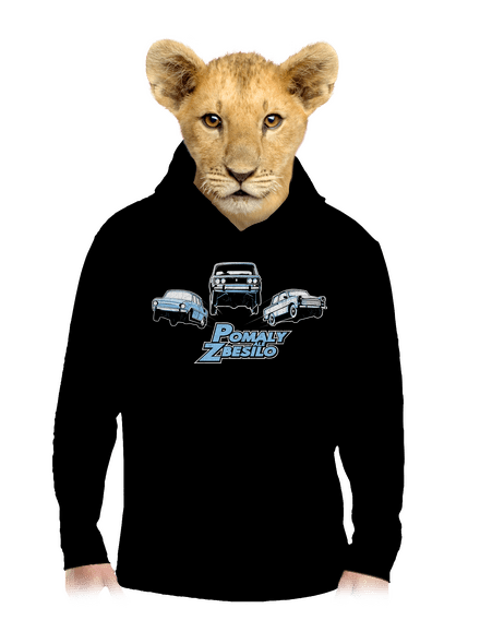 Pomaly a zbesilo detská mikina klokanka Black