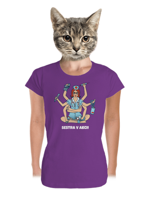 Sestra v akcii dámske tričko prémium Purple