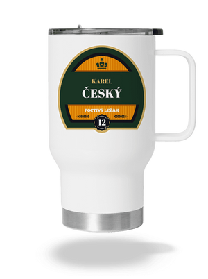 Pivná etiketa termohrnček White