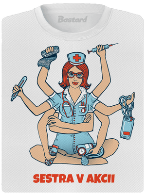 Sestra v akcii dámske športové tričko White